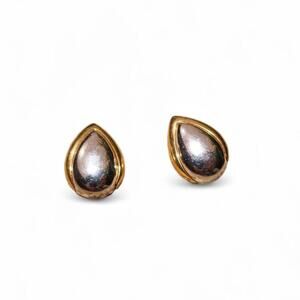 vintage elegant two tone teardrop earrings